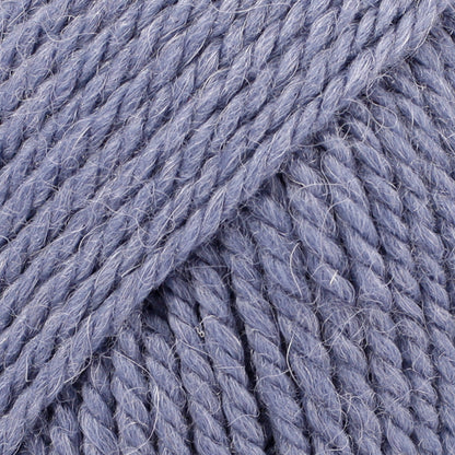 Close-up of denim blue wool and alpaca yarn from Drops