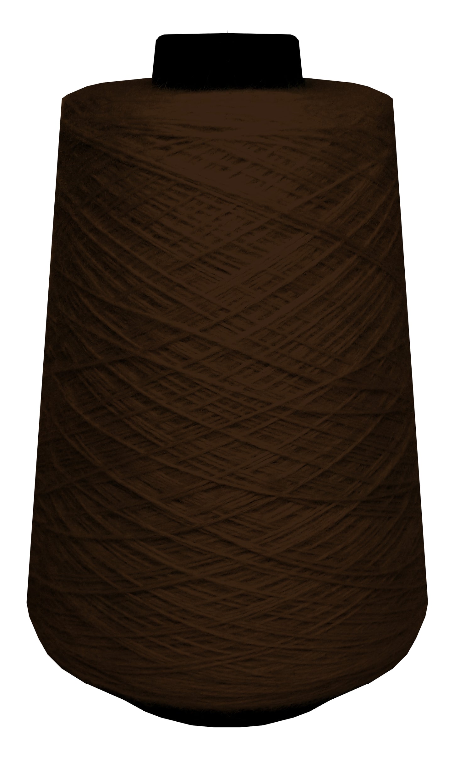 Large spool of medium brown wool yarn 