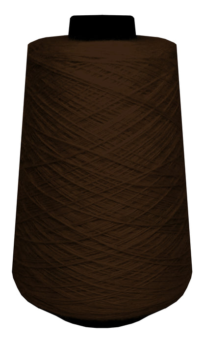 Large spool of medium brown wool yarn 