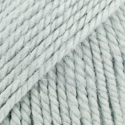 Close-up of light grey blue wool and alpaca yarn from Drops