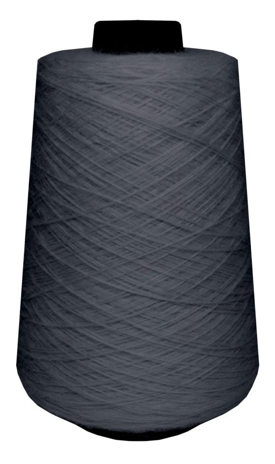 Large spool of steel grey wool yarn 