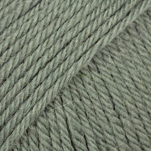 Close-up of Khaki wool and alpaca yarn from Drops