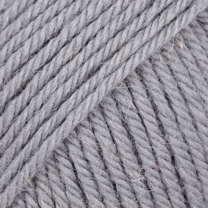 Close-up of light grey wool and alpaca yarn from Drops