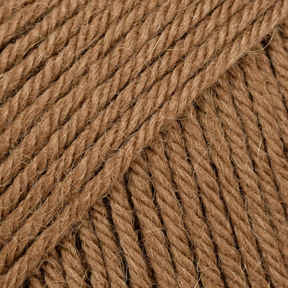 Close-up of light chestnut wool and alpaca yarn from Drops