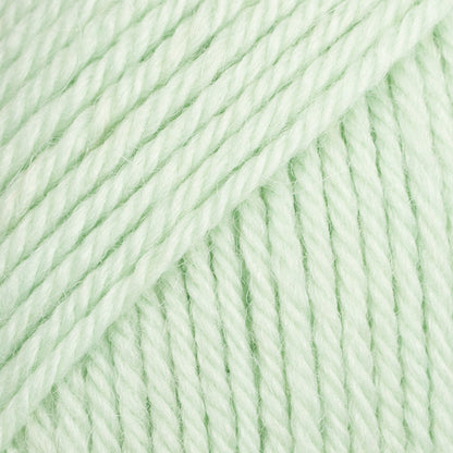 Close-up of pale green wool and alpaca yarn from Drops