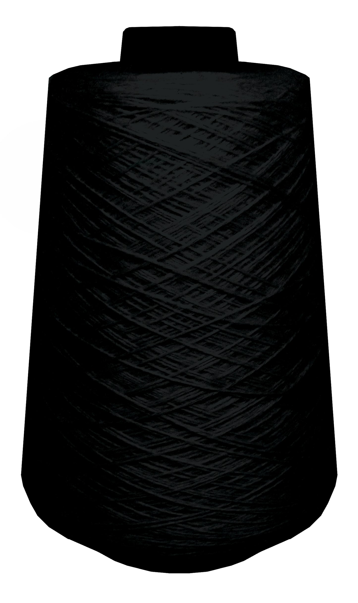 Large spool of black wool yarn 