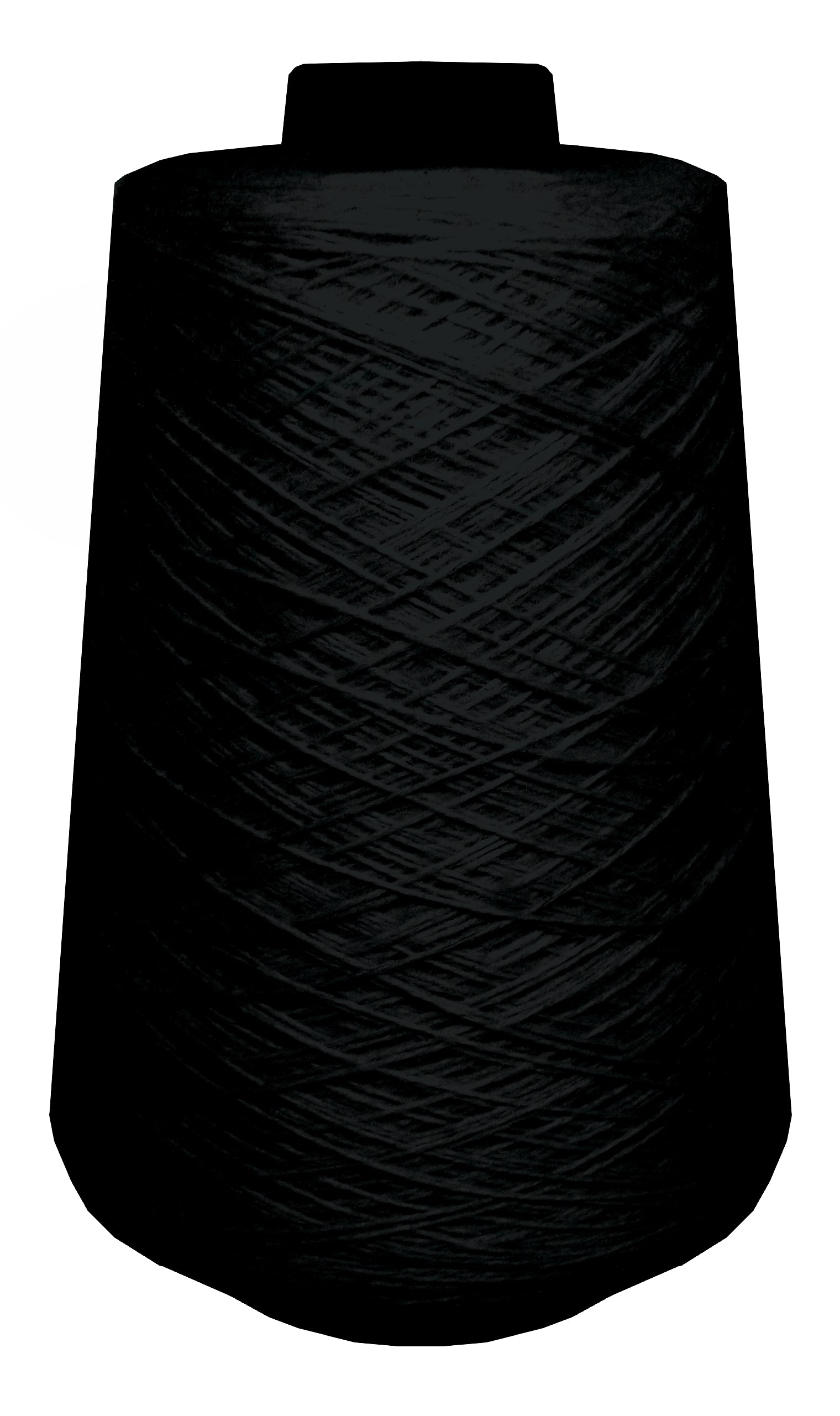 Large spool of black wool yarn 