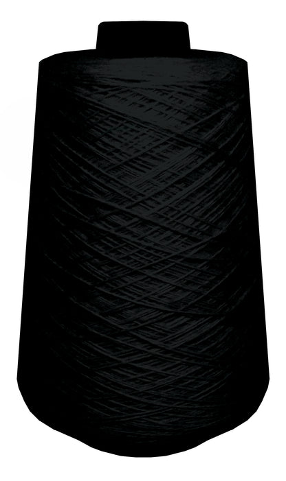Large spool of black wool yarn 