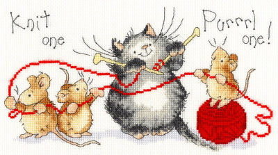 Knit One Purrrl One - Cross Stitch Kit.