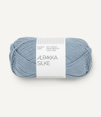 A pale blue of alpaca and silk yarn from Sandnes Garn
