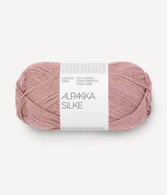 A soft rose ball of alpaca and silk yarn from Sandnes Garn