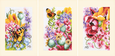 Flower Power Bouquet Greeting Card Set  - Cross Stitch Kit