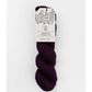 Purple skein of yarn with a label on a white background