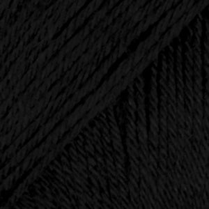 Close-up of black wool/polyamide/ alpaca yarn from Drops