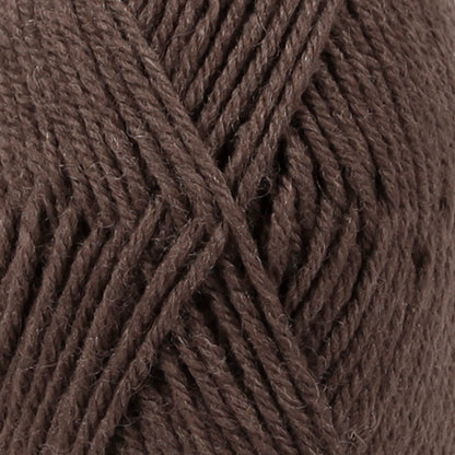 Close up of brown wool yarn from Drops
