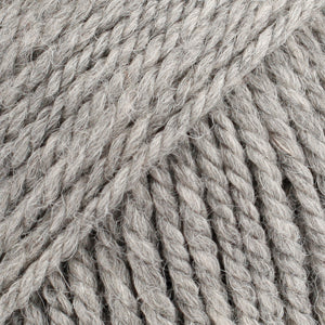 Close-up of grey wool and alpaca yarn from Drops