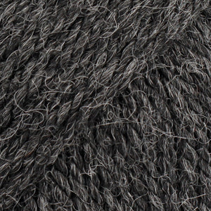 Close-up of dark grey wool and alpaca yarn from Drops