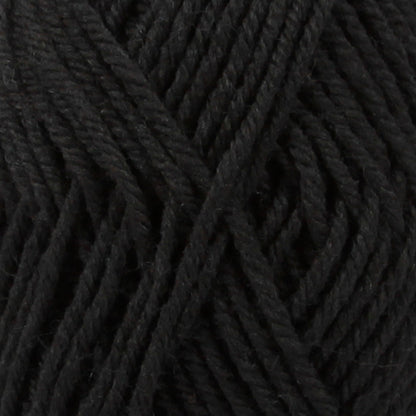 Close up of black wool yarn from Drops
