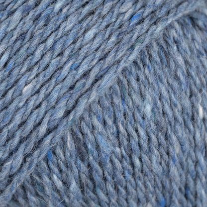 Close-up of blue wool/alpaca/viscose yarn from Drops