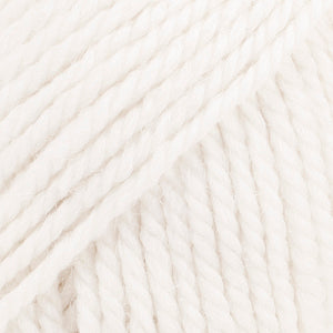 Close-up of whie wool and alpaca yarn from Drops