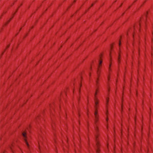 Close-up of red wool/polyamide/ alpaca yarn from Drops