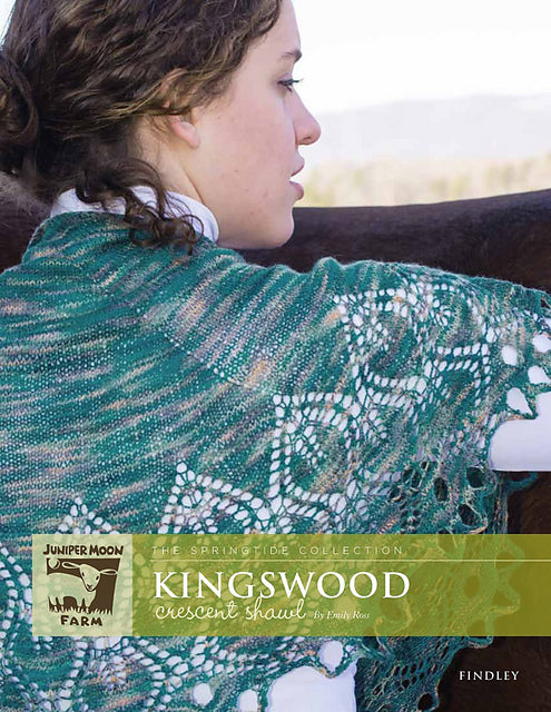 Kingswood Crescent Shawl by Emily Ross for Juniper Moons Farm