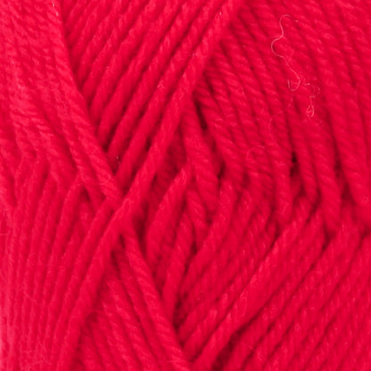 Close up of red wool yarn from Drops
