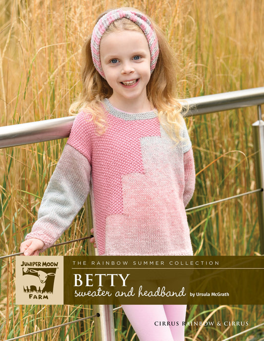 Betty Kid Sweater and Hat Pattern Leaflet for Juniper Moon Farm