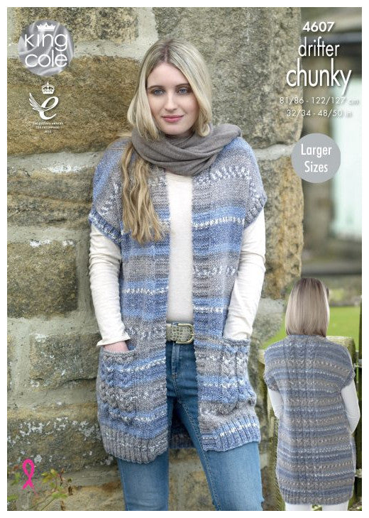 Drifter Chunky Leaflet 4607 - Long Vest with Pockets