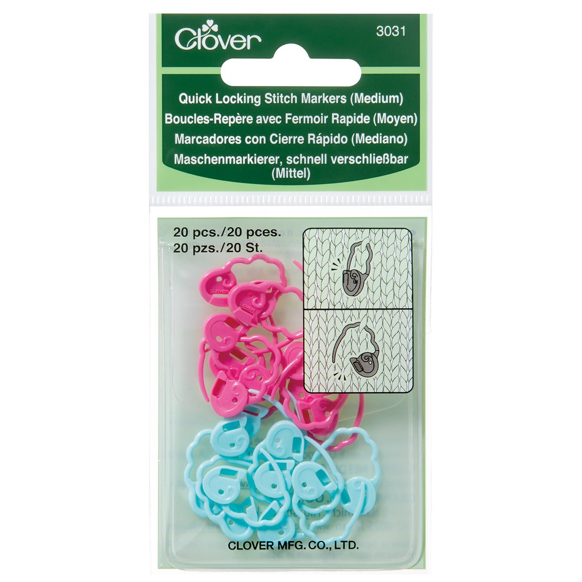 Clover 3031 Quick Locking Stitch Markers Medium