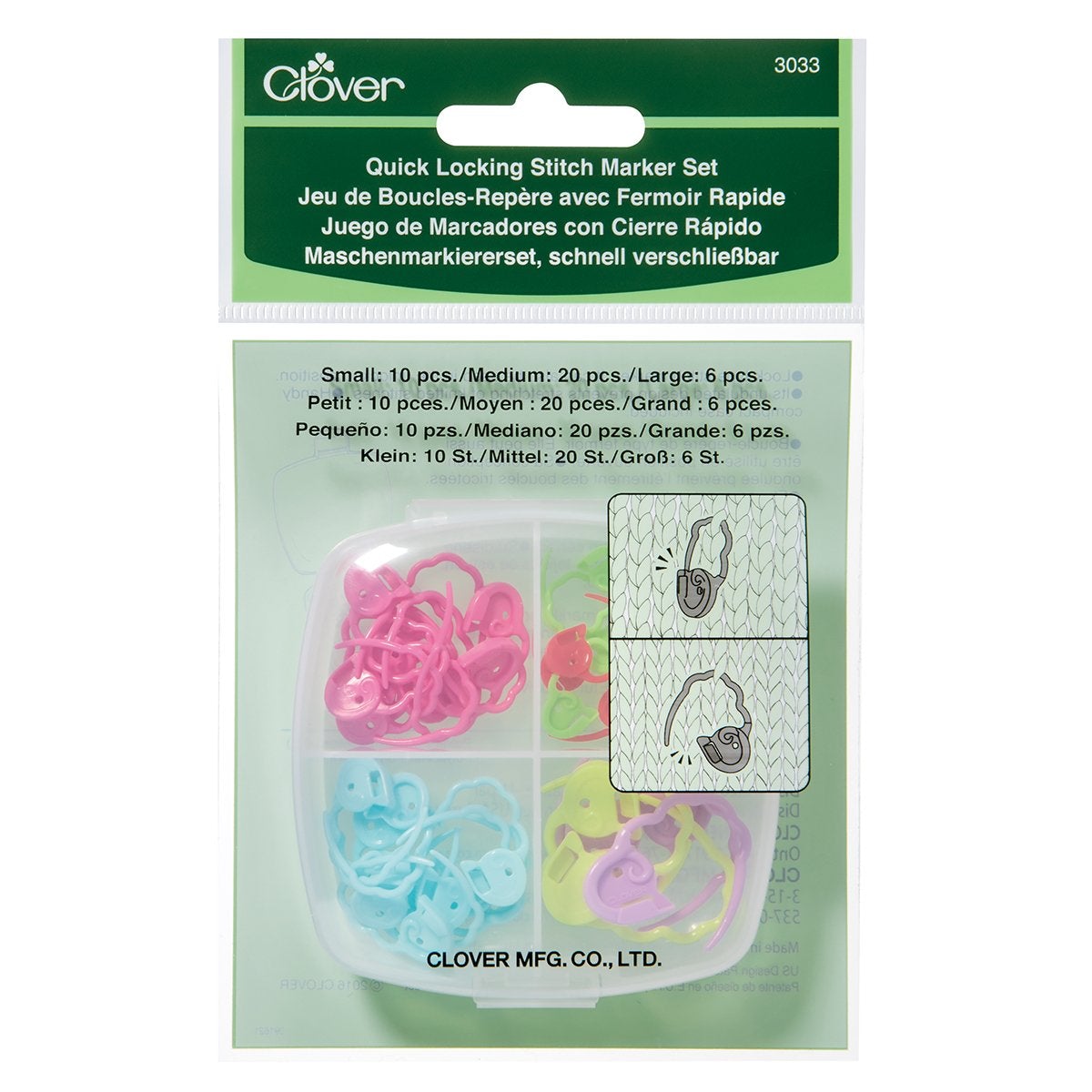 Clover 3033 Quick Locking Stitch Marker Set