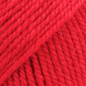 Close-up of red wool and alpaca yarn from Drops