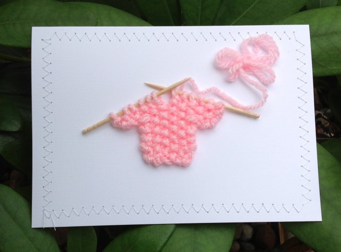 Blank Greeting Card - Baby Pink Sweater