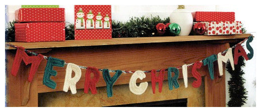 Christmas Crochet Book 1 - Merry Christmas Letters Garland