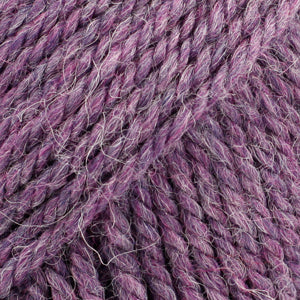 Close-up of purple wool and alpaca yarn from Drops