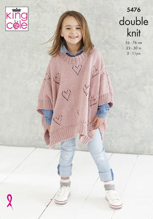 King Cole Subtle Drifter DK Leaflet 5476 - Round Neck Poncho