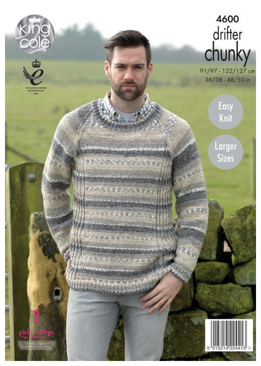 Drifter Chunky Leaflet 4600 - Raglan Pullover with Round Neck