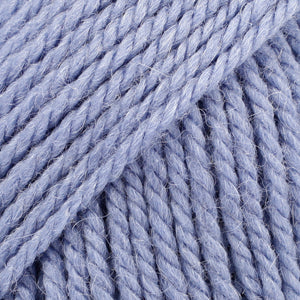 Close-up of blue ice wool and alpaca yarn from Drops