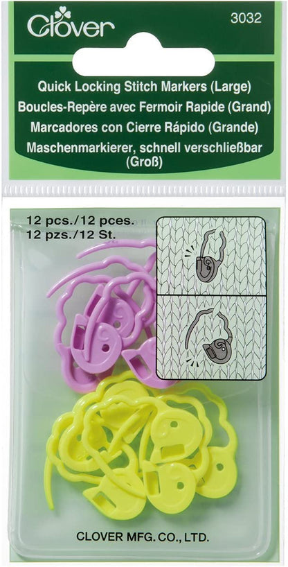 Clover 3032 Large Quick Locking Stitch Marker Set