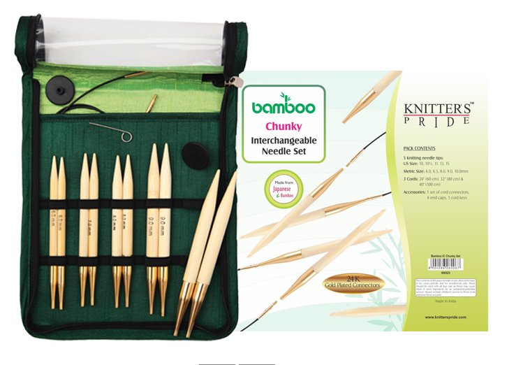 Knitter's Pride Bamboo Interchangeable Chunky Knitting Needle Set