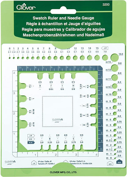 Clover 3200 Swatch Ruler & Needle Gauge