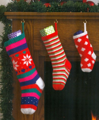 Christmas Knits Book 1 - Stocking in 3 sizes & patterns