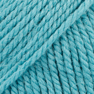 Close-up of aqua wool and alpaca yarn from Drops