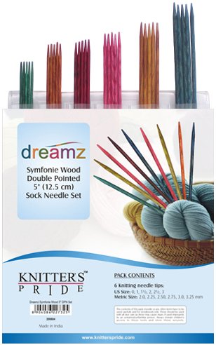 Knitter's Pride Dreamz Symfonie Wood Double Pointed Sock Needle Set (12.5 cm / 5 inch)
