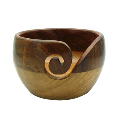 Knit Picks 83221 Yarn Bowl - Two Tone Rosewood/Mango Wood