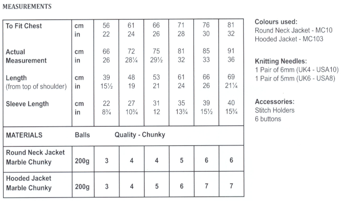Marble Chunky Pattern Leaflet JB768 – Wool-Tyme