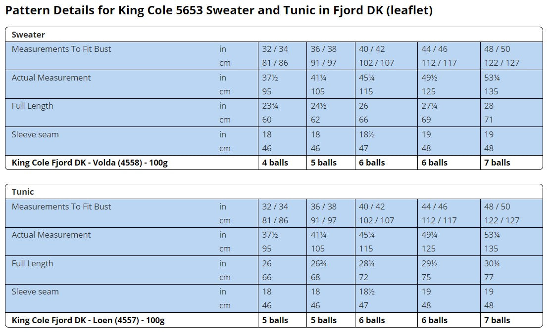 King Cole DK Leaflet 5653