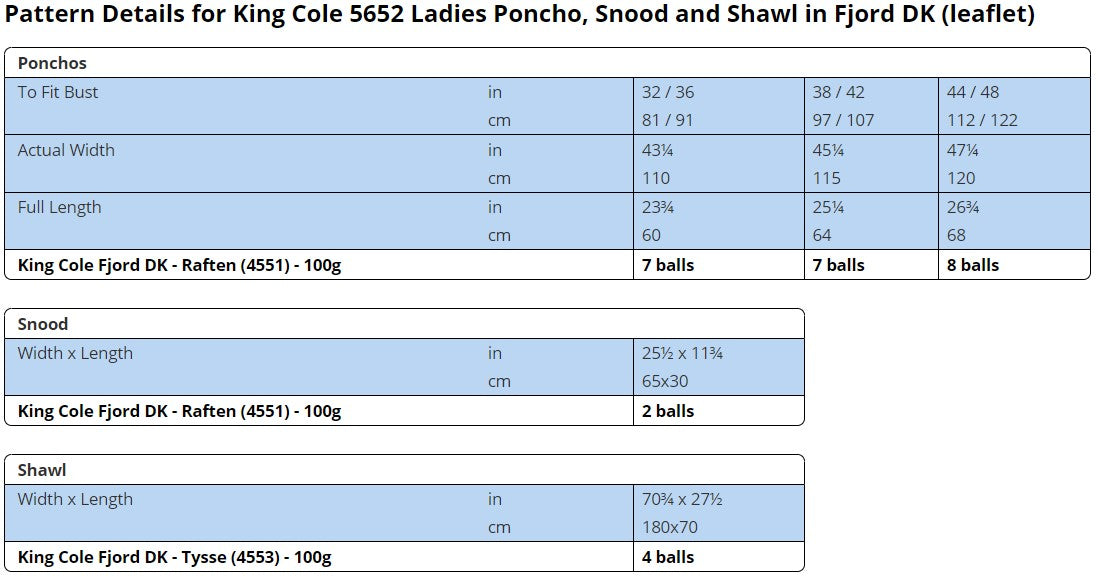 King Cole DK Leaflet 5652