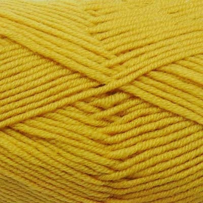 A skein of Estelle Superwash Merino DK  wool yarn in Gold yellow colour.