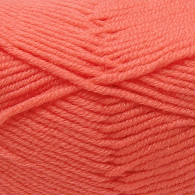 A skein of Estelle Superwash Merino DK  wool yarn in Coral colour.